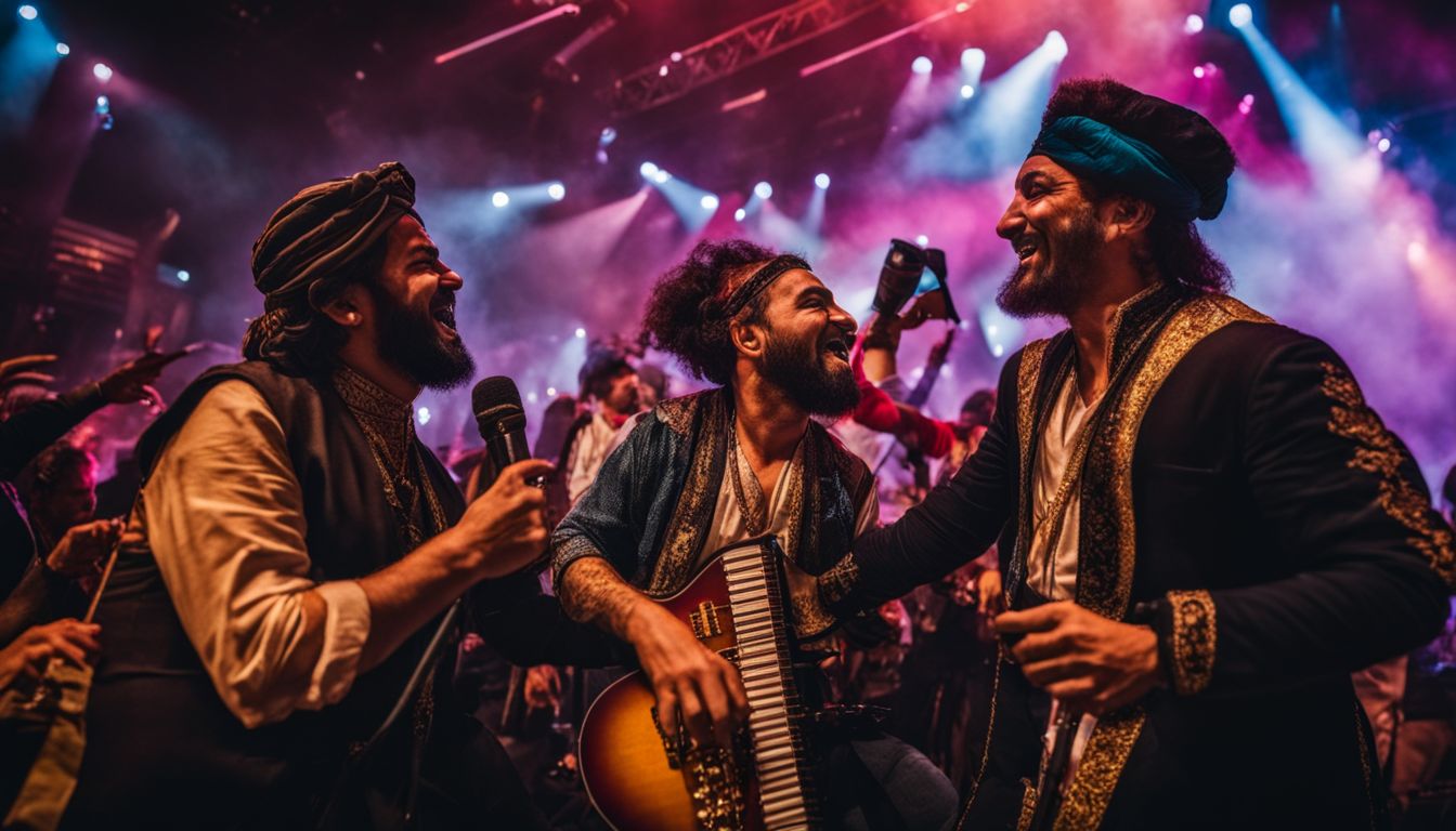 An energetic live performance by Ottoman Turks with a diverse crowd. An energetic live performance by Ottoman Turks with a diverse crowd.