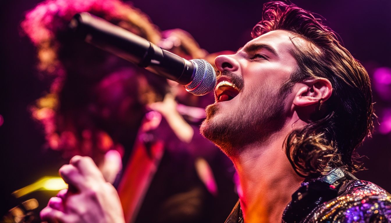 Marc Rebillet performs live, captivating the crowd with vibrant energy. Marc Rebillet performs live, captivating the crowd with vibrant energy.